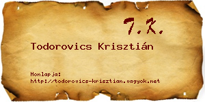 Todorovics Krisztián névjegykártya